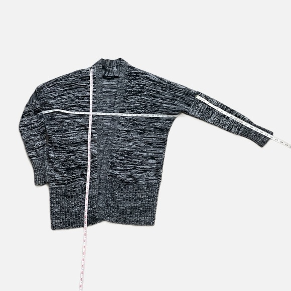 Talula Open Cardigan Sweater Marled Black Gray Size Large Angora Cashmere Blend - Picture 8 of 9